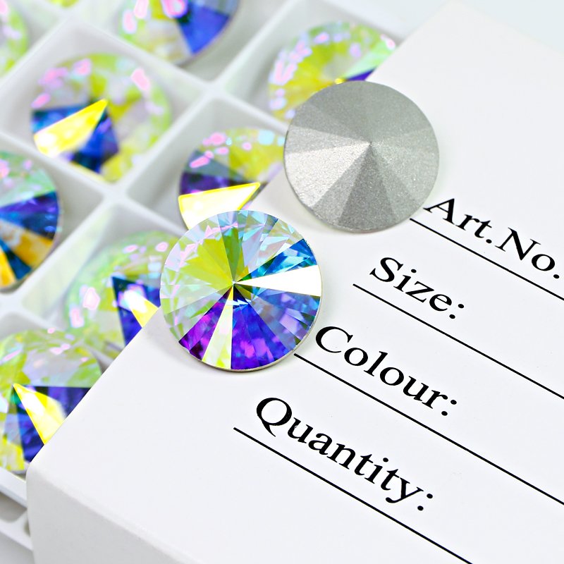 Junjiao Crystal Rivoli Glass rhinestones Point Back Fancy Stone wholesale lead-free AB Color crystal stone beads for Jewelry