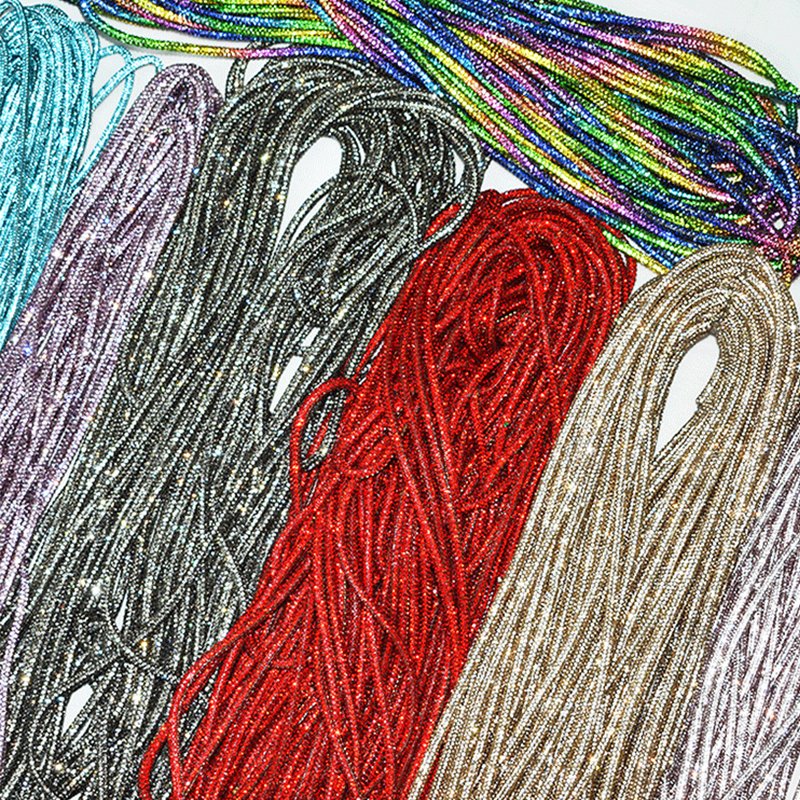 3mm 4mm Fashion Rhinestone Cord Strings Crystal Hoodies Drawstrings Diamond Rope