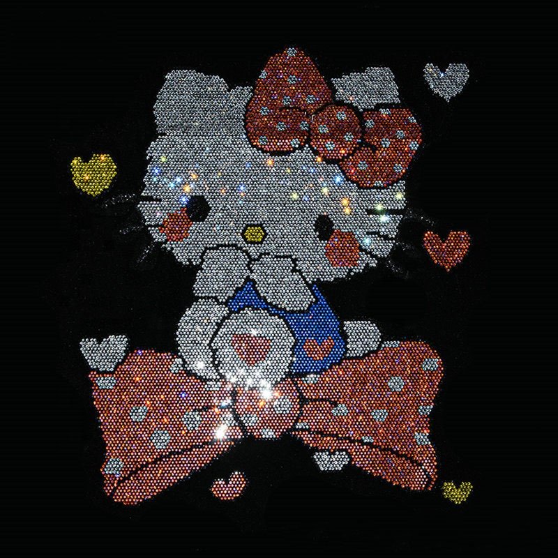 Factory Rhinestone Designs Crystal Diamond Pattern Rainbow Iron On Letters Cat Heat Transfer Rhinestone Top Custom