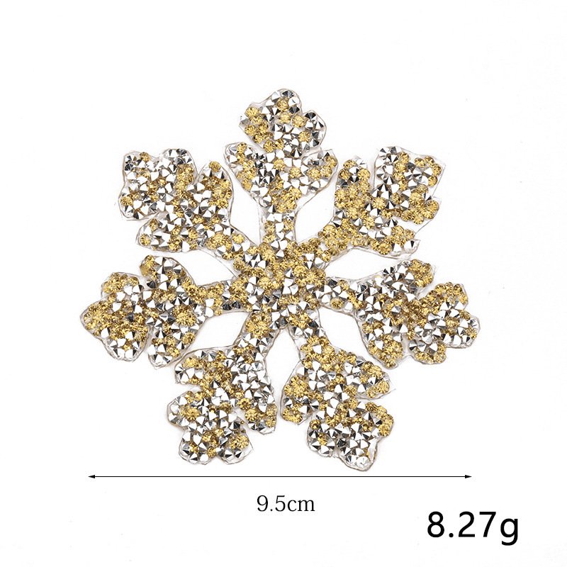 9.5CM Crystal Snowflake Rhinestone Patch Iron on Bling Snowflake Patch for Shoulders Hat Shoes Bag Decoration