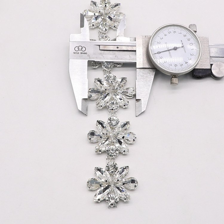 JFRC013 Wholesale Fashion Colorful Rhinestone key Trim Rhinestone Chain Roll For Jewelry Making Garment