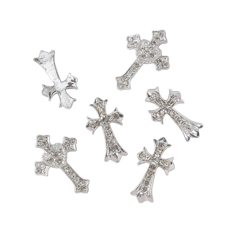 Nail Art Alloy Large Cross Decoration With Simple And Punk Style Alloy Nail Decoration Diamond Rhinestones