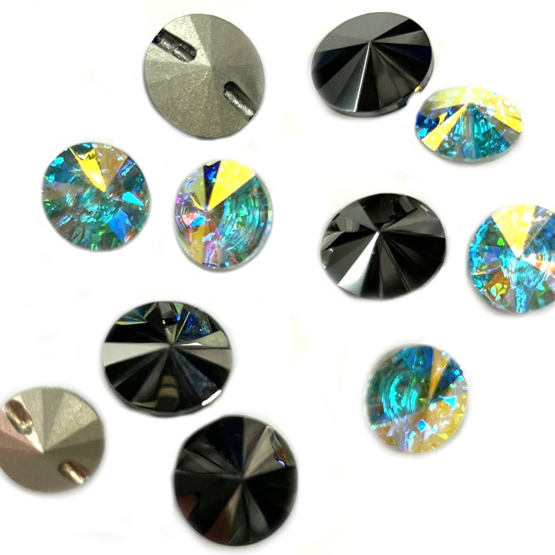 Lucky K9 top quality sew on Rivoli button crystal ab hematite sew on rhinestone button for garment Sofa