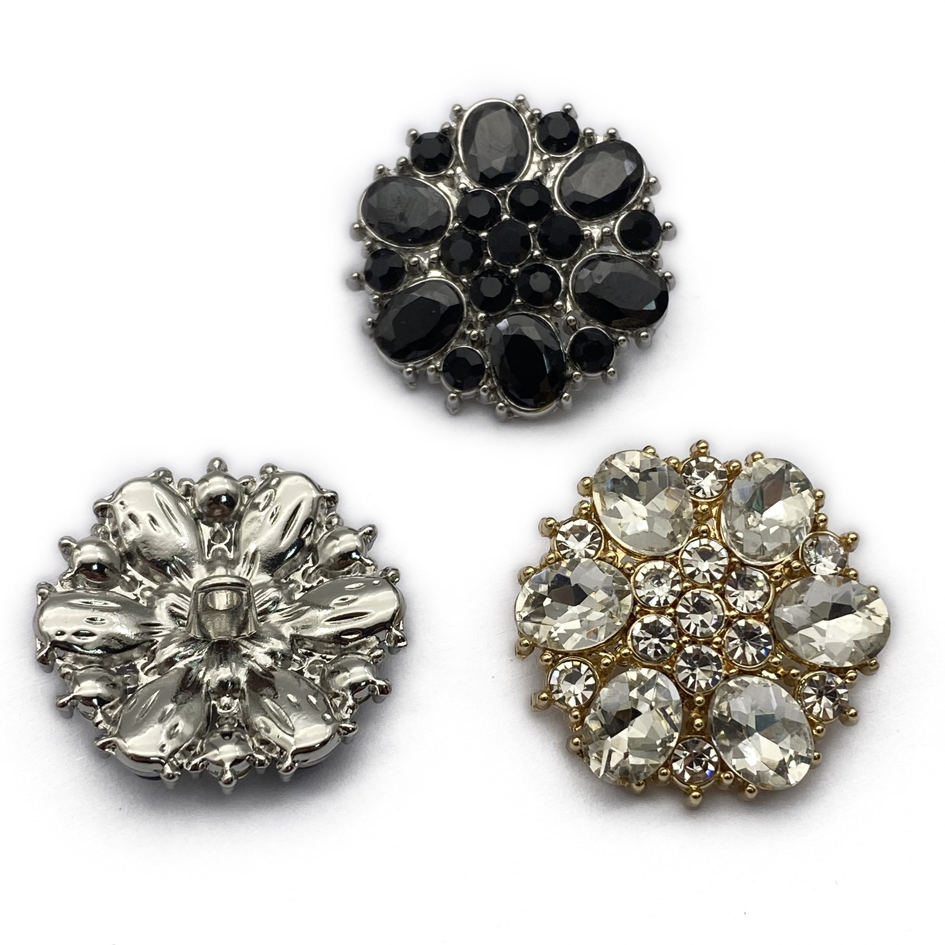 Hot sale customized design garment metal shank button fashion nickel color gold color rhinestone shank buttons