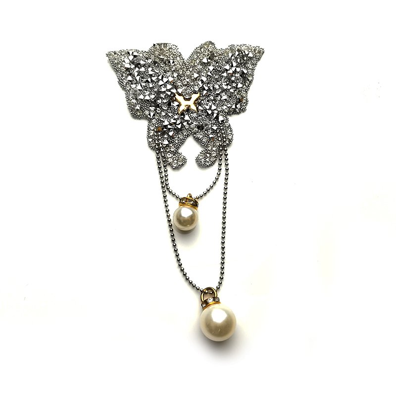 Apliques de pedreria oem wholesale Luxury rhinestone bodice applique for dresses custom design pattern sequin patches