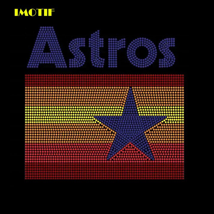 nfl houston astros rhinestone transfer accessories bling hotfix iron on patches motif custom