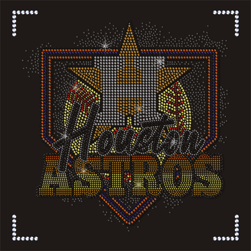 nfl houston astros rhinestone transfer accessories bling hotfix iron on patches motif custom