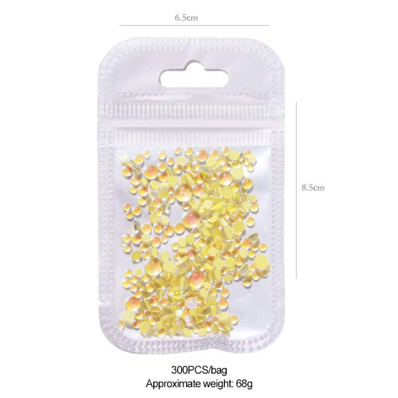300pcs/bag Crystal Nail Rhinestones 3D Aurora Mermaid Nail Stone Art Strass Translucent Color DIY Charms Nail Accessories