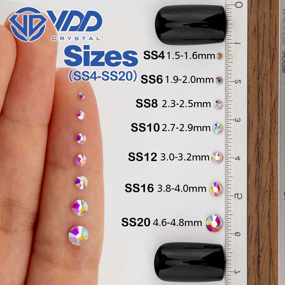 VDD Wholesale SS4-SS20 High Quality Glass Rhinestones Crystal Glod Back Flatback Strass Stones Nail Art DIY Crafts Decorations