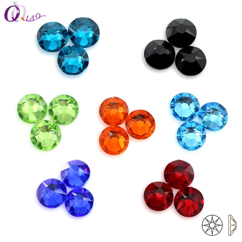 Qiao 2088 Hot fix Rhinestones Bulk SS3 SS4 SS5 SS6 SS8 SS16 SS20 SS30 Flatback 10ss hotfix rhinestone crystal ab for garments
