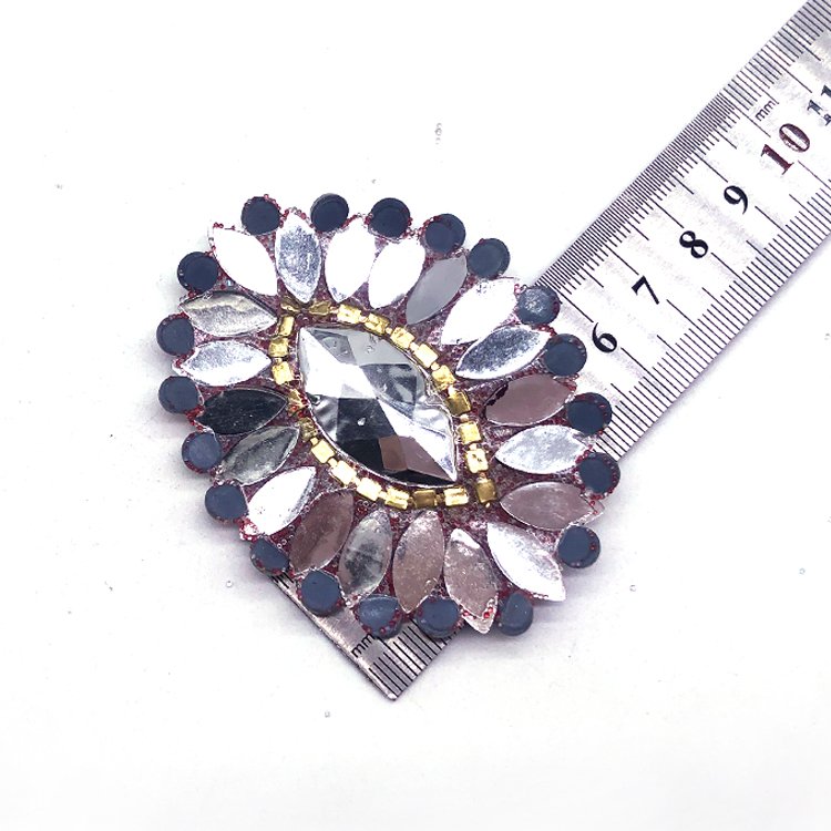 Ready to ship hot fix rhinestone applique red AB Resin Stone Iron On Applique for bodysuits crafting