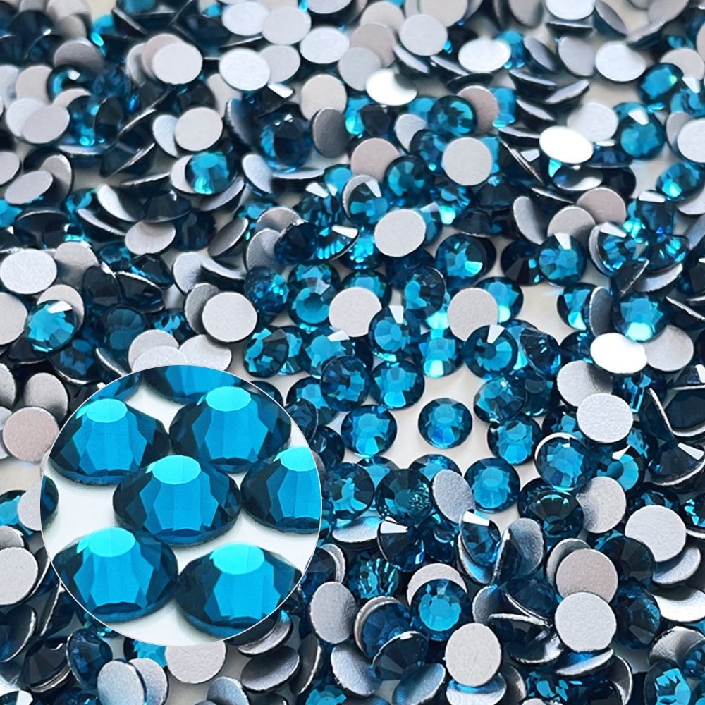 Wholesale SS3-SS20 Blue Zircon Flatback Rhinestones Not Hot Fix Diamond Stone Flatback Glass Rhinestone