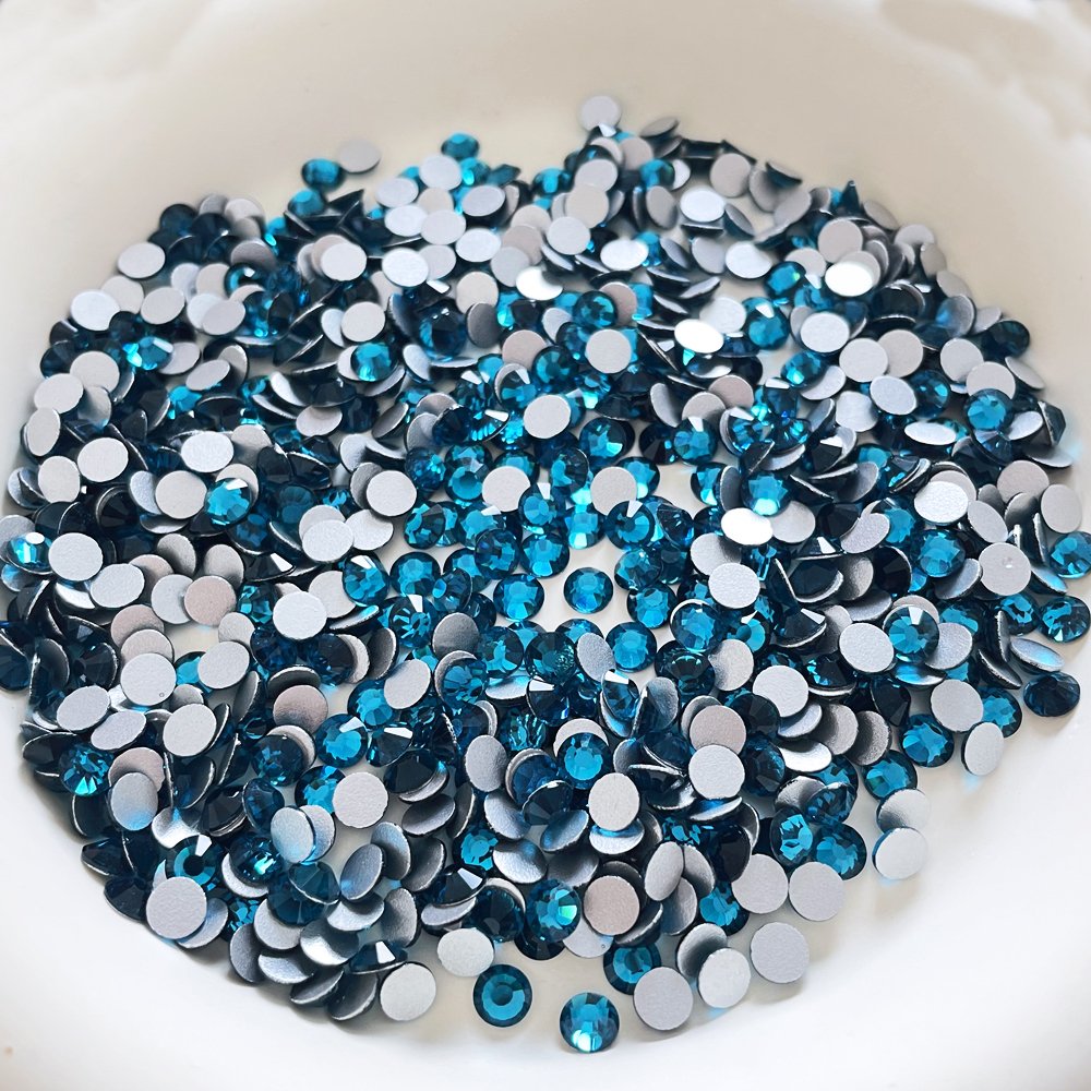 Wholesale SS3-SS20 Blue Zircon Flatback Rhinestones Not Hot Fix Diamond Stone Flatback Glass Rhinestone