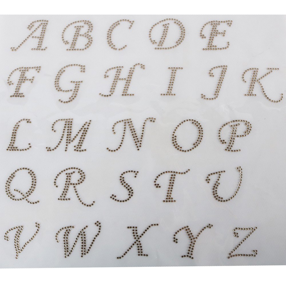 Initial letters Alphabets 1PC hot fix dmc Rhinestone DIY English Alphabet Letter Mixed Rhinestones Transfer Design Iron on