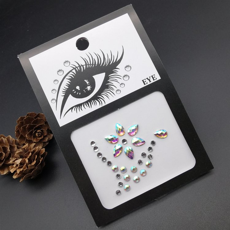 Eyes Body Face Jewelry Acrylic Rhinestone Stickers Glitter Flash Crystal Eyes Temporary Tattoo DIY Art Decorations Fashion