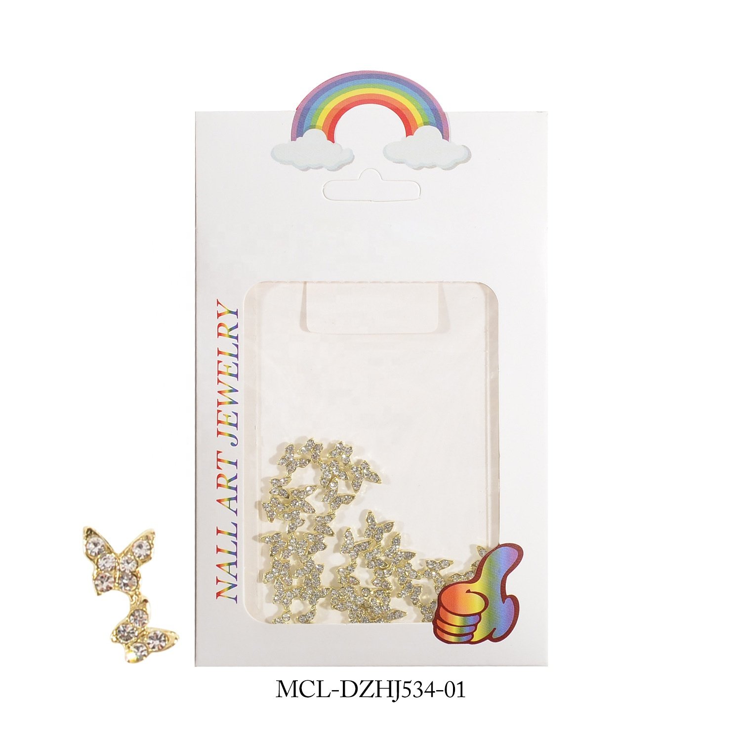 Wholesale Hot Style Diamond Alloy Double Butterfly Nail Art Jewelry Metal Diy Colorful Butterfly Nail Charms With Rhinestone