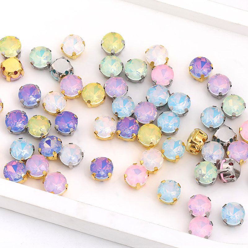 Xichuan High Quality Gemstone Flower Shape Stone With Four Claws Sew On Glass Rhinestones For Jewelry DIY Garment Accessories