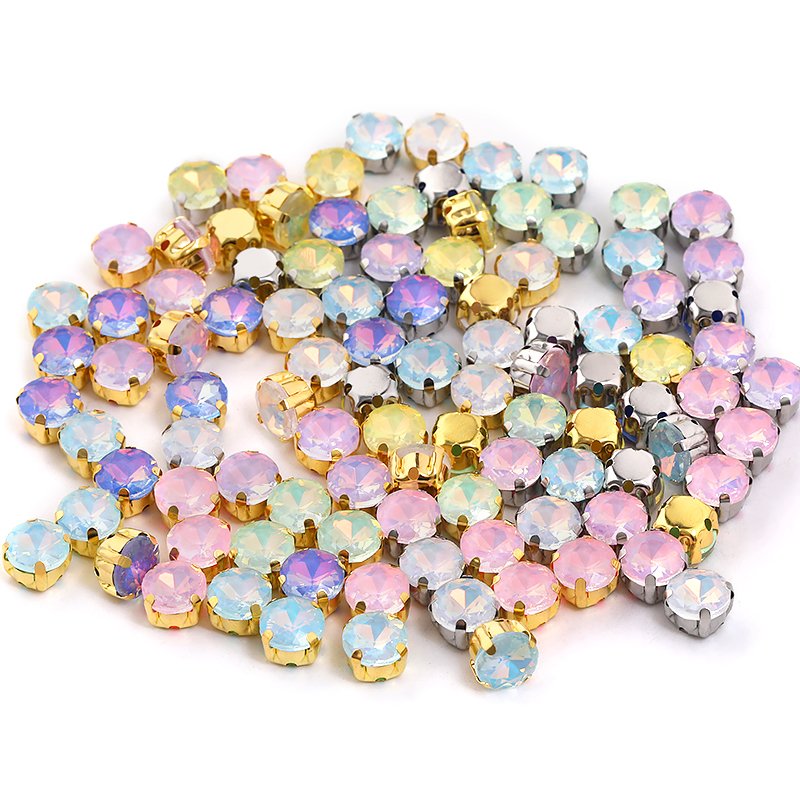 Xichuan High Quality Gemstone Flower Shape Stone With Four Claws Sew On Glass Rhinestones For Jewelry DIY Garment Accessories