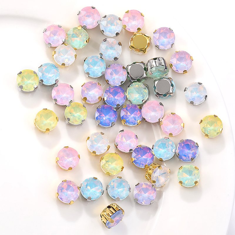 Xichuan High Quality Gemstone Flower Shape Stone With Four Claws Sew On Glass Rhinestones For Jewelry DIY Garment Accessories