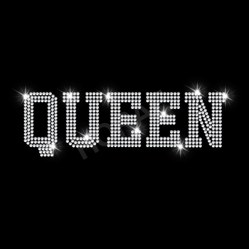 Glitter Custom Logo Letter Design Hotfix Motif Rhinestone Transfers Iron on T-Shirt Hoodie