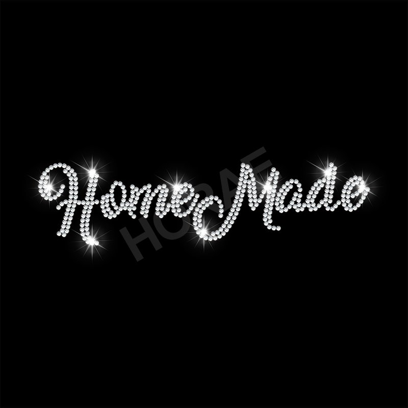 Glitter Custom Logo Letter Design Hotfix Motif Rhinestone Transfers Iron on T-Shirt Hoodie