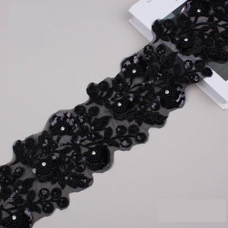 Sequin Lace Trim Wholesale Rhinestone Lace Trim Beaded Trimmings For Dresses