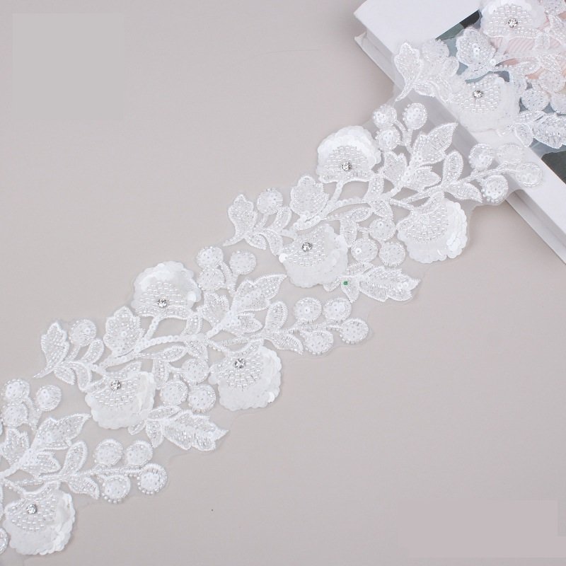 Sequin Lace Trim Wholesale Rhinestone Lace Trim Beaded Trimmings For Dresses