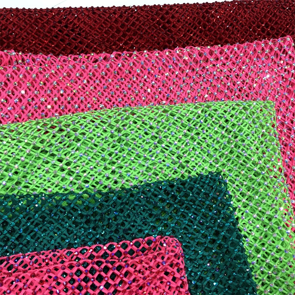 S556 crystal mesh fabric rhinestone for dress see through rhinestone glitter mesh fabric for cloth shoes bags