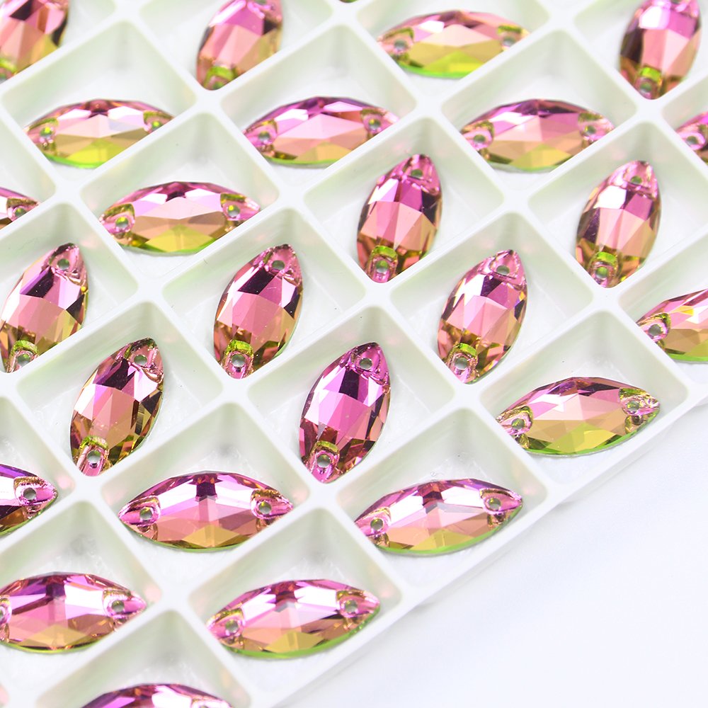 Horse eye flatback glass rhinestones sew on crystal wholesale lead-free crystal beads for garment diy sewing accessories