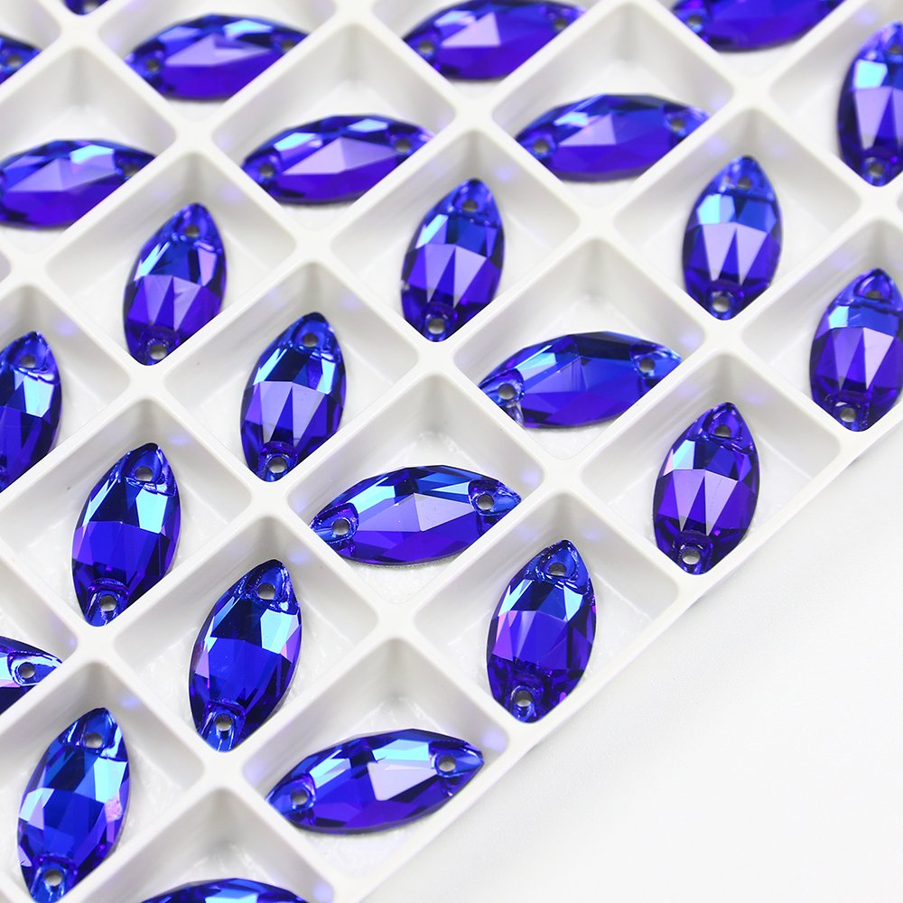 Horse eye flatback glass rhinestones sew on crystal wholesale lead-free crystal beads for garment diy sewing accessories