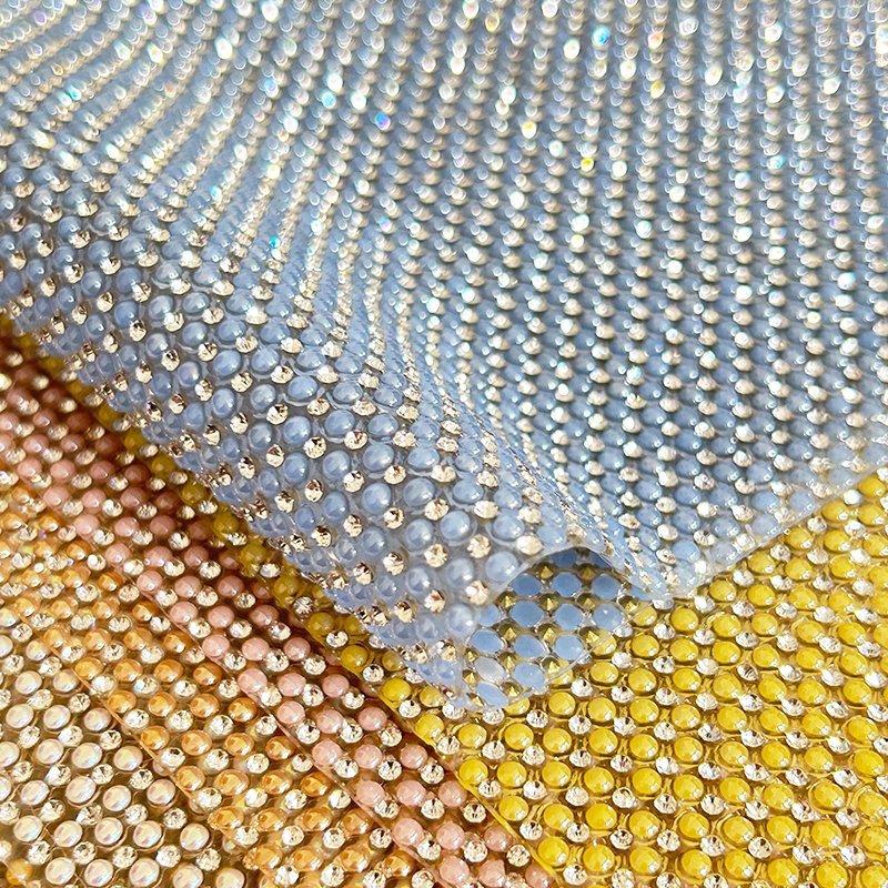 New Fashion Pearl Diamond Rhinestone Sheet Colorful Hot Fix Crystal Size 24*40cm For Dress And Shoes Decoration
