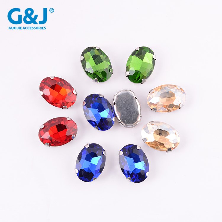 oval shape rhinestone with claw setting for women hand bags