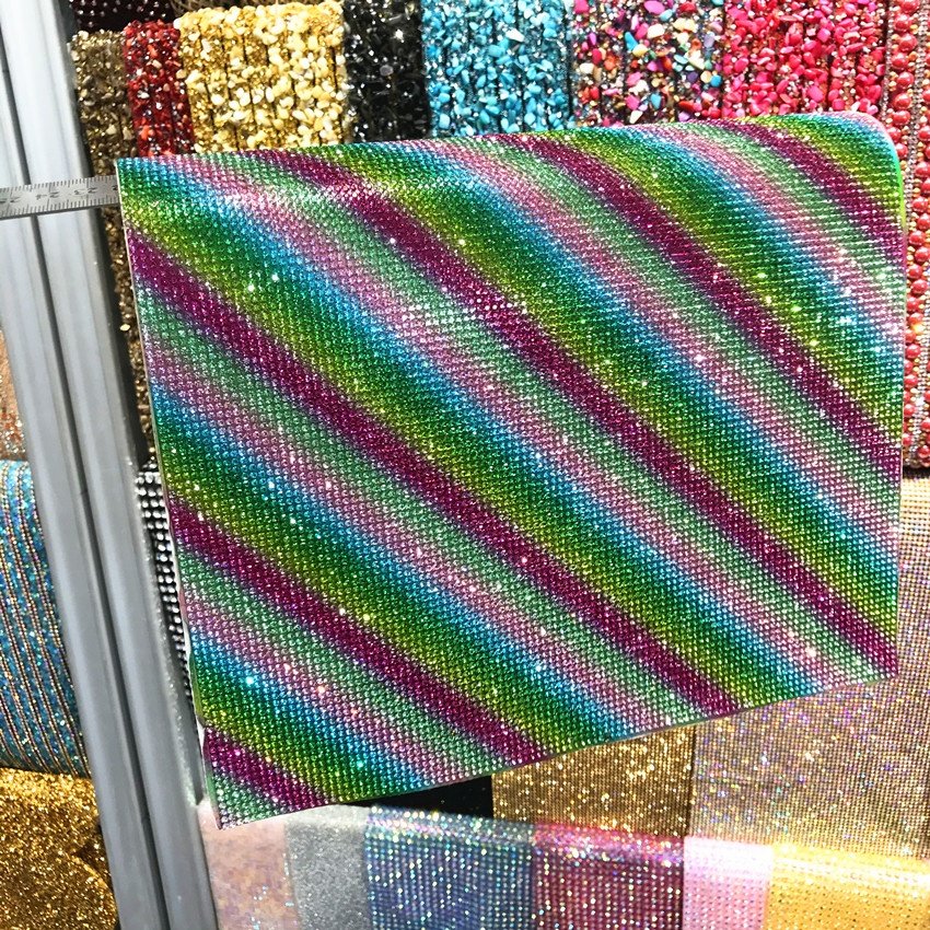 Wholesale Rhinestone Mesh Fabric Self Adhesive Sparkling Rhinestone Sticker Decoration