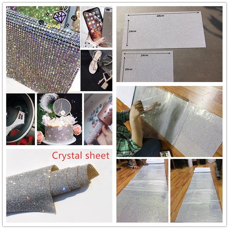Wholesale Rhinestone Mesh Fabric Self Adhesive Sparkling Rhinestone Sticker Decoration