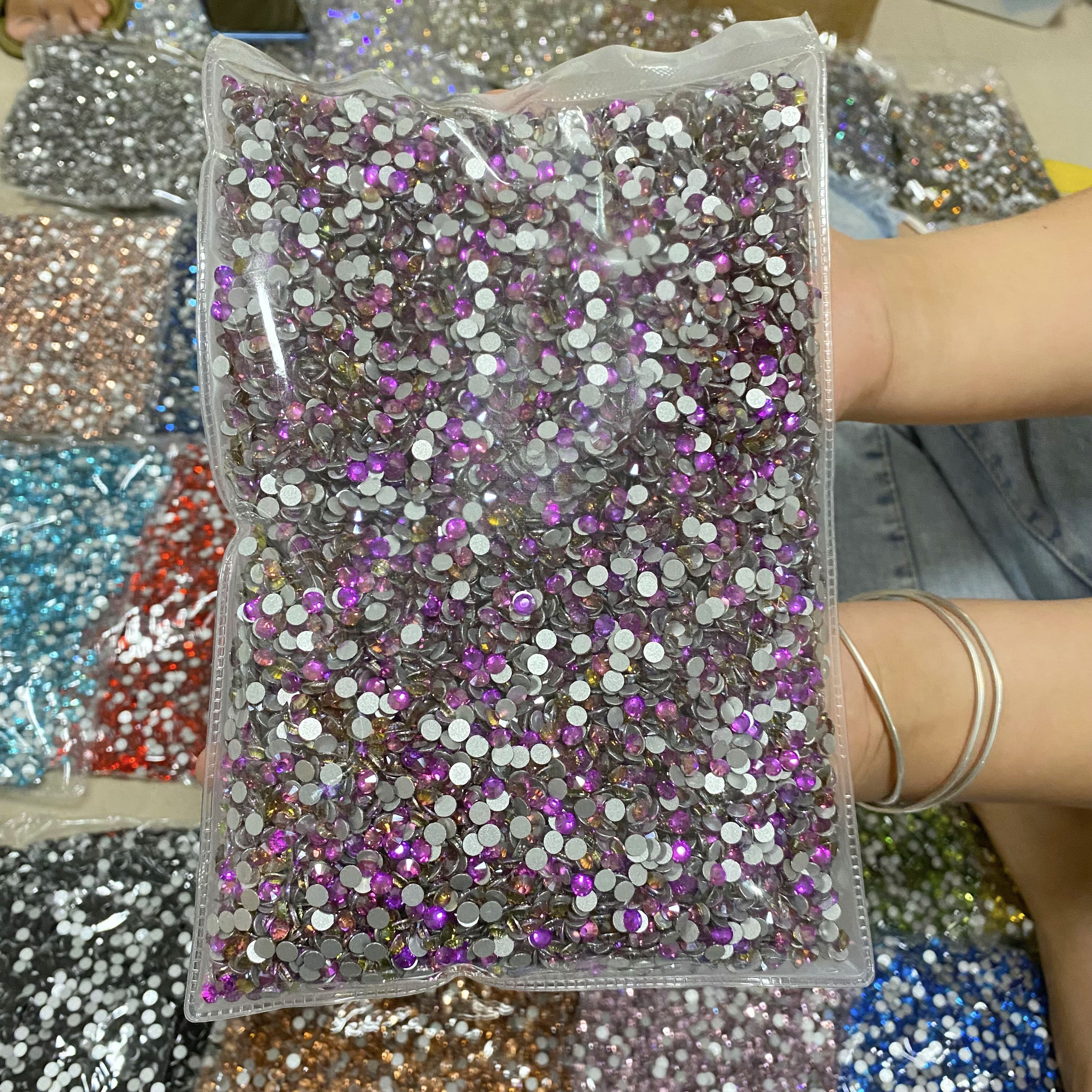 Whatstone Wholesale Strass Rhinestones SS3-SS50 Flatback Crystal Stone Non Hotfix Glass Rhinestone For Crafts Decoration