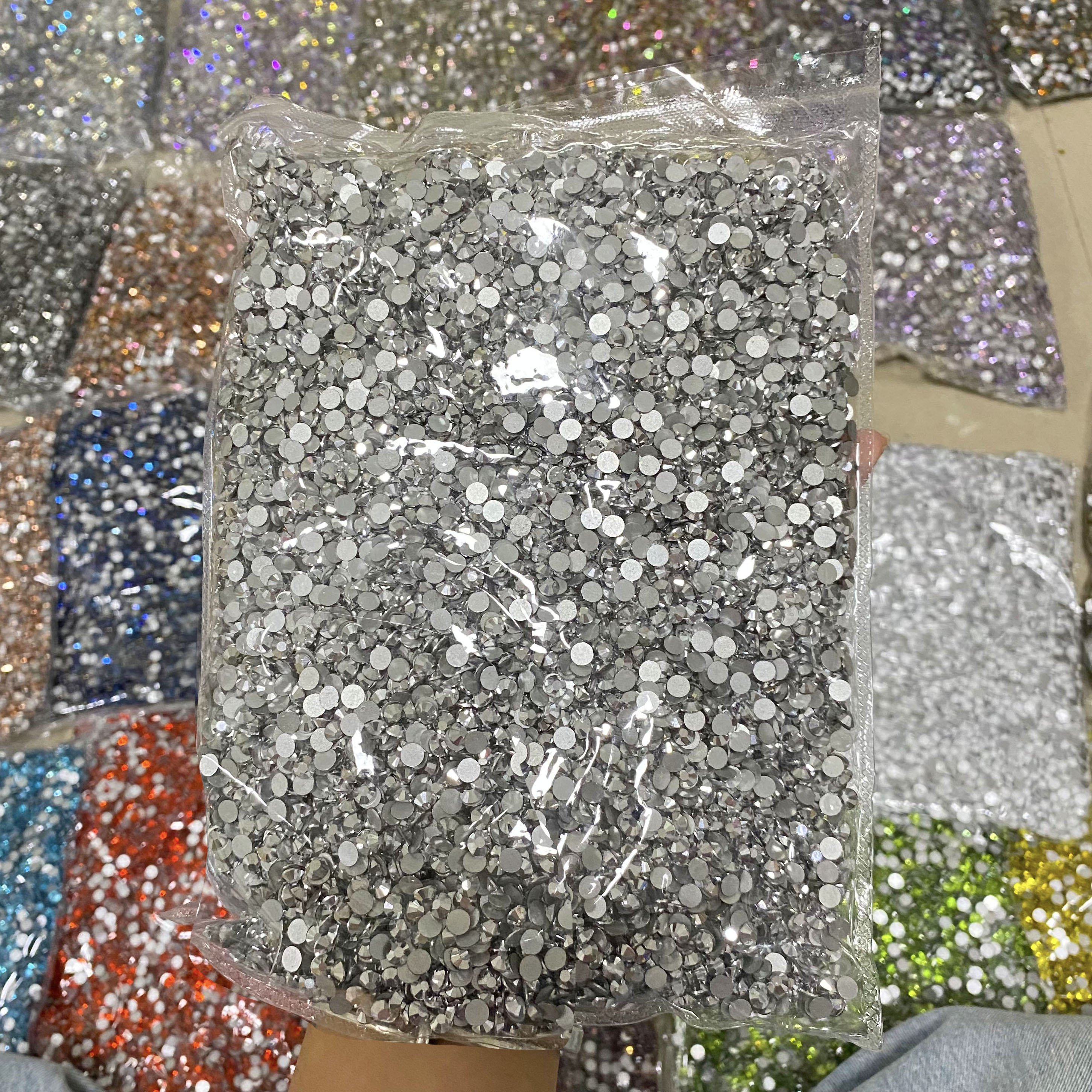 Whatstone Wholesale Strass Rhinestones SS3-SS50 Flatback Crystal Stone Non Hotfix Glass Rhinestone For Crafts Decoration