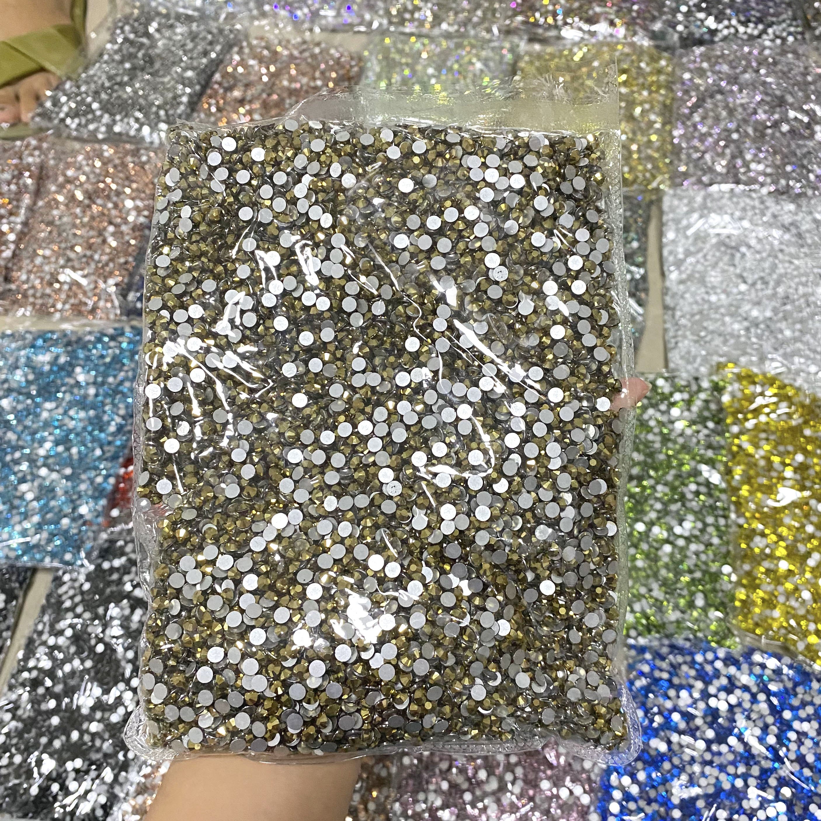 Whatstone Wholesale Strass Rhinestones SS3-SS50 Flatback Crystal Stone Non Hotfix Glass Rhinestone For Crafts Decoration