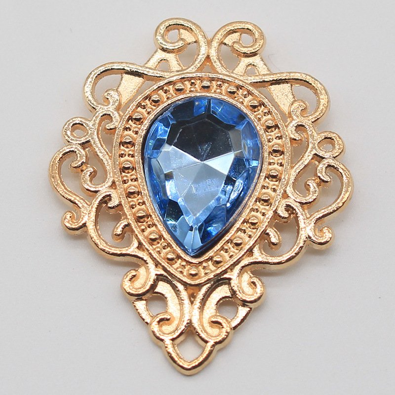 Wholesale Hot Sale Luxury Acryl Alloy High Class Croc Shoe Charms Decorations Multicolor Water Drop Rhinestone Accessories
