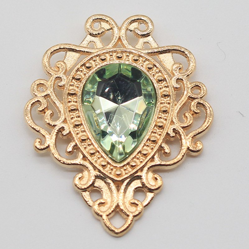 Wholesale Hot Sale Luxury Acryl Alloy High Class Croc Shoe Charms Decorations Multicolor Water Drop Rhinestone Accessories