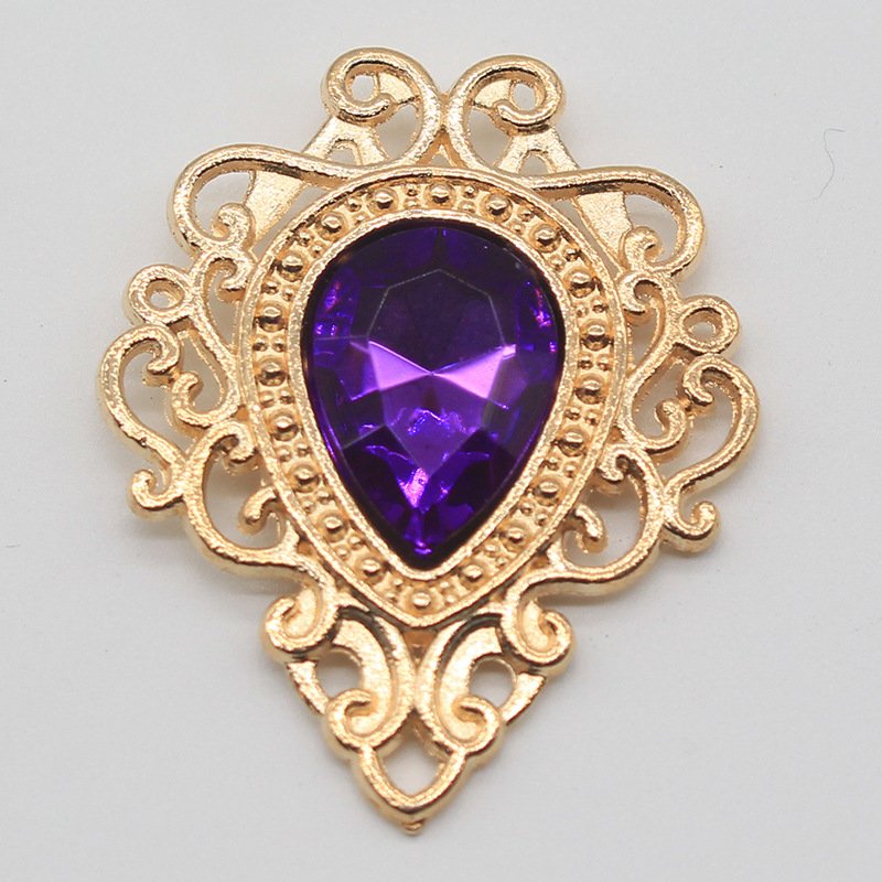 Wholesale Hot Sale Luxury Acryl Alloy High Class Croc Shoe Charms Decorations Multicolor Water Drop Rhinestone Accessories