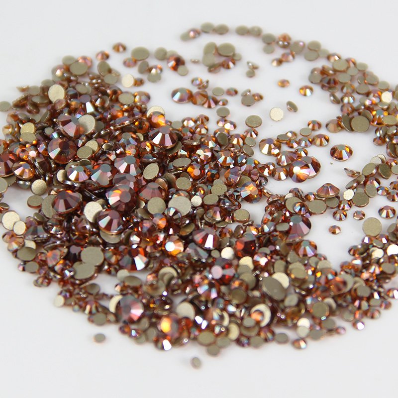 1440PCS Red Back Glass Rhinestone Non Hot Fix Strass Applique Decoration Mix Size Rhinestone