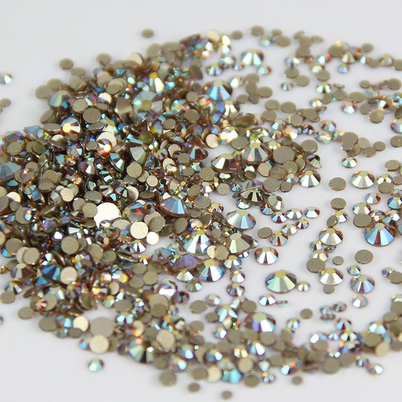 1440PCS Red Back Glass Rhinestone Non Hot Fix Strass Applique Decoration Mix Size Rhinestone