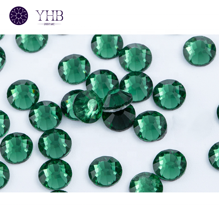 YHB Factory Direct Sell Ss6/Ss8/Ss10/Ss20/Ss30 MC Hotfix Green Rhinestones For Rhinestones Designs