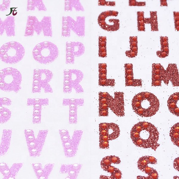 Decorative Rhinestones Stickers Flat Back Adhesive Acrylic and Gel Glitter Foam Gems Letter Stickers A-Z