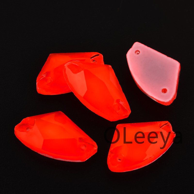 OLeeya A3 Quality Glass Ax Neon Colors Sew On Rhinestones Galactic Shape Bikini Decoration Rhinestone for Leotards Dance Dress