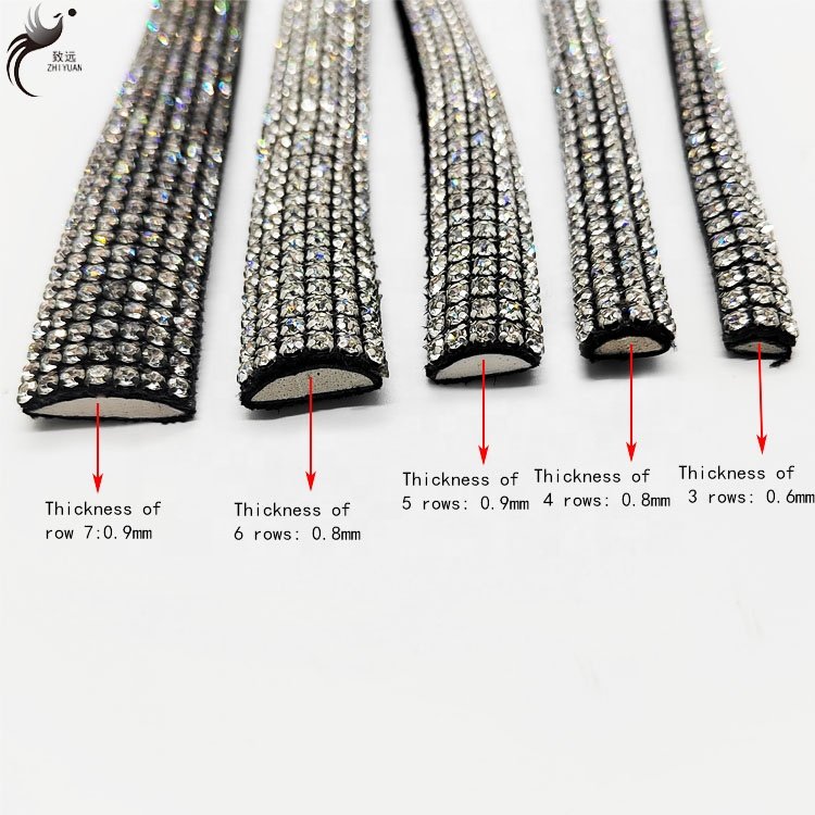 Hot selling 3mm rhinestone half round drill rope Diy women's shoes bag shoulder belt rhinestones rope accessory rhinestone tube