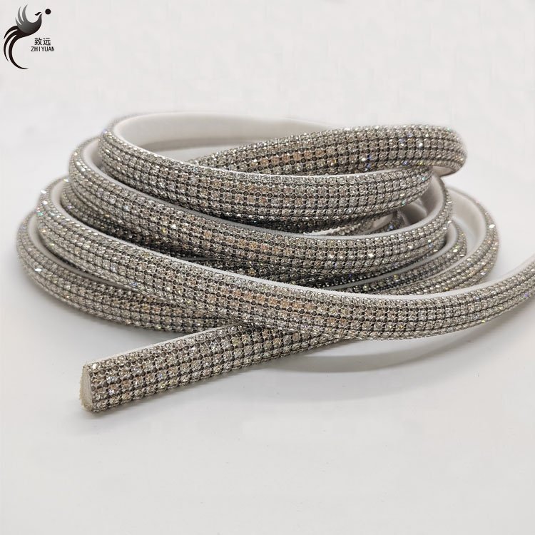 Hot selling 3mm rhinestone half round drill rope Diy women's shoes bag shoulder belt rhinestones rope accessory rhinestone tube