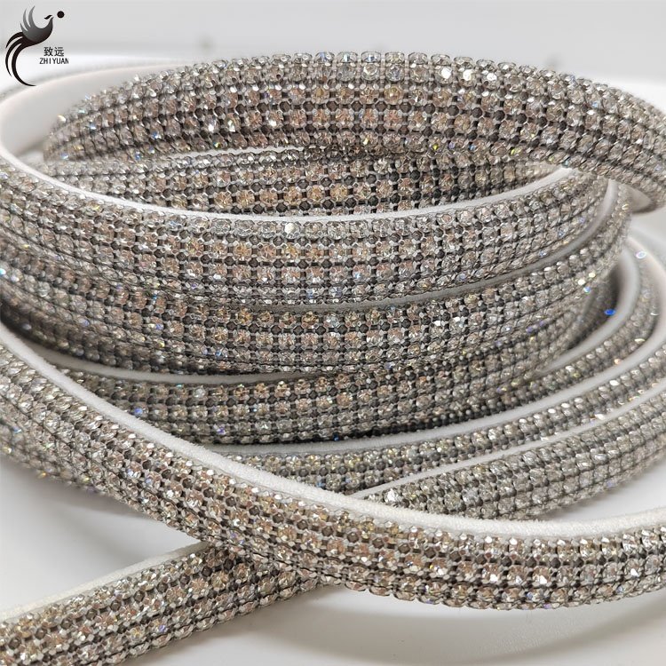 Hot selling 3mm rhinestone half round drill rope Diy women's shoes bag shoulder belt rhinestones rope accessory rhinestone tube