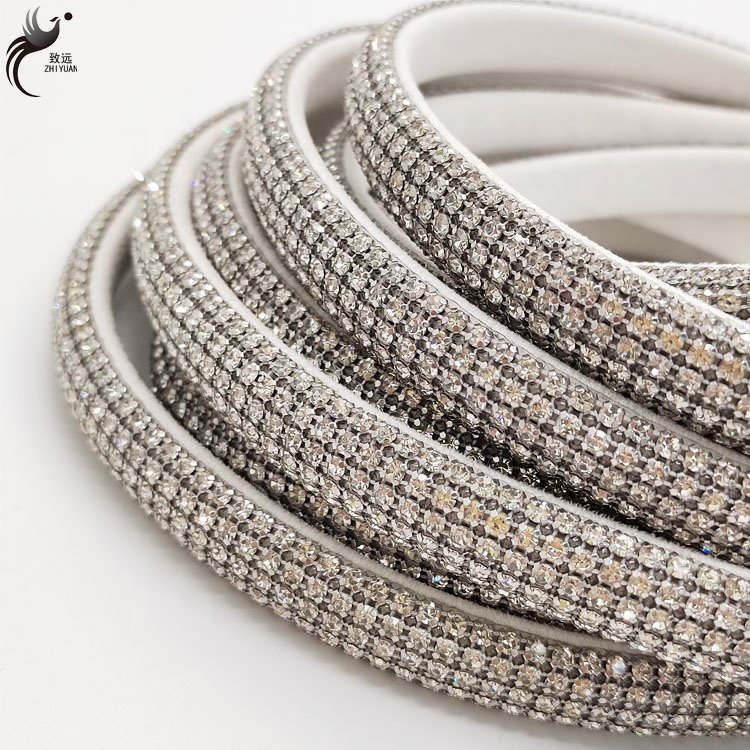 Hot selling 3mm rhinestone half round drill rope Diy women's shoes bag shoulder belt rhinestones rope accessory rhinestone tube