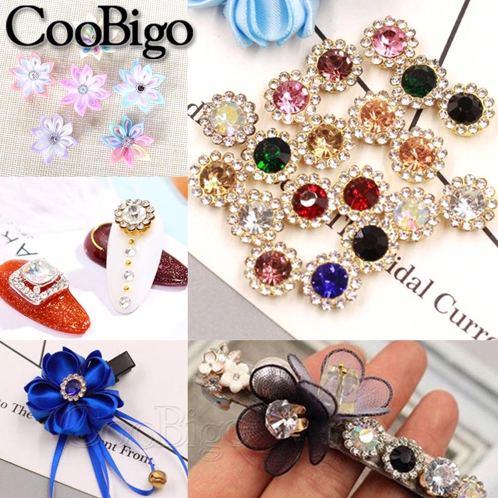 12mm Flower Round Glass Crystal Rhinestones Flat Bottom Sew on Rhinestone Bead Acrylic Gem DIY Trim Garment Wedding Decor 1000pc